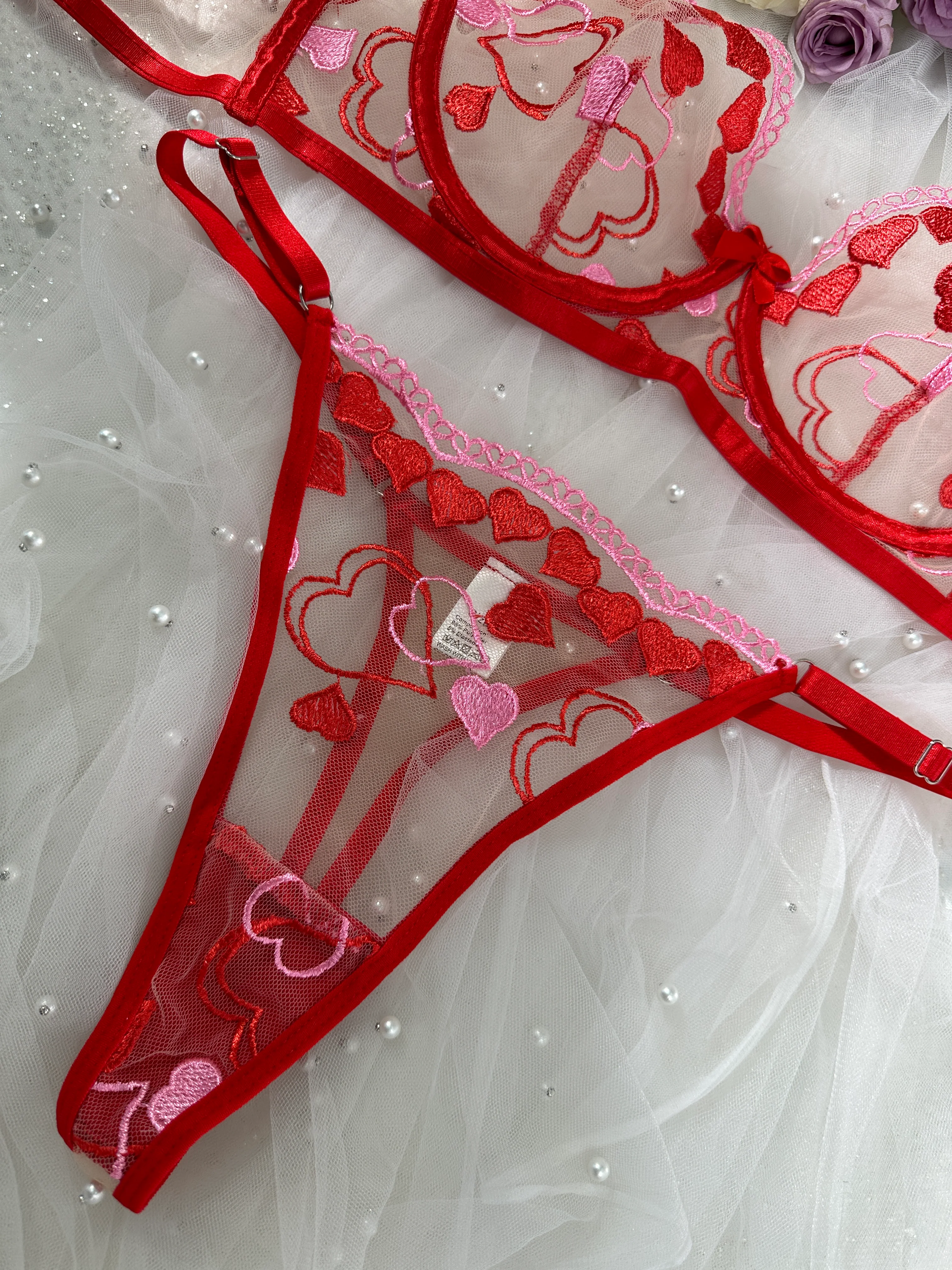 Amour Heart Embroidery Lingerie Set - Image 7