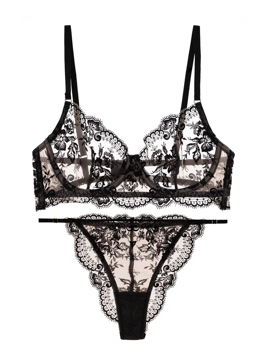 Black Classic Lace Lingerie Set - Image 3