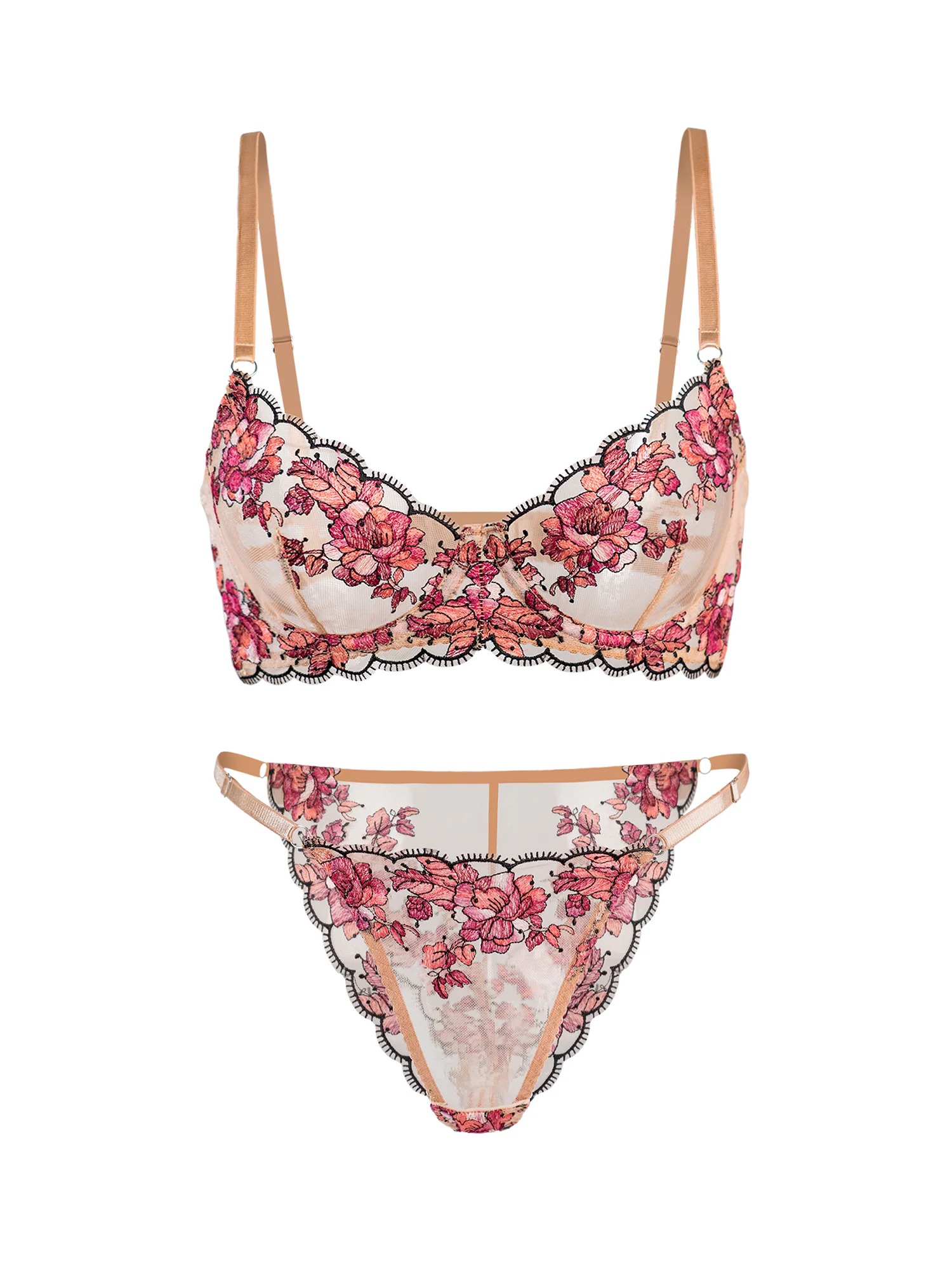 Blossom Elegance Lace Lingerie Set - Image 3
