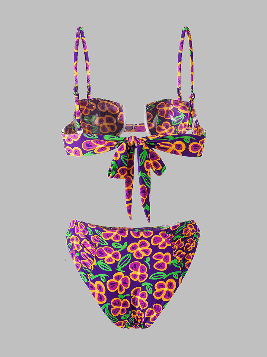 Dark Purple  High-Waisted Bikini Set - Image 5