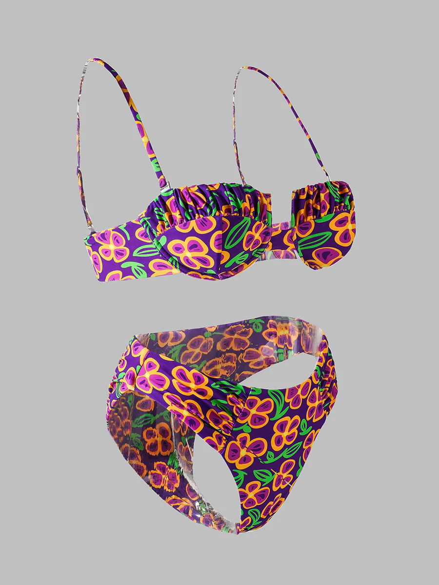 Dark Purple  High-Waisted Bikini Set - Image 6