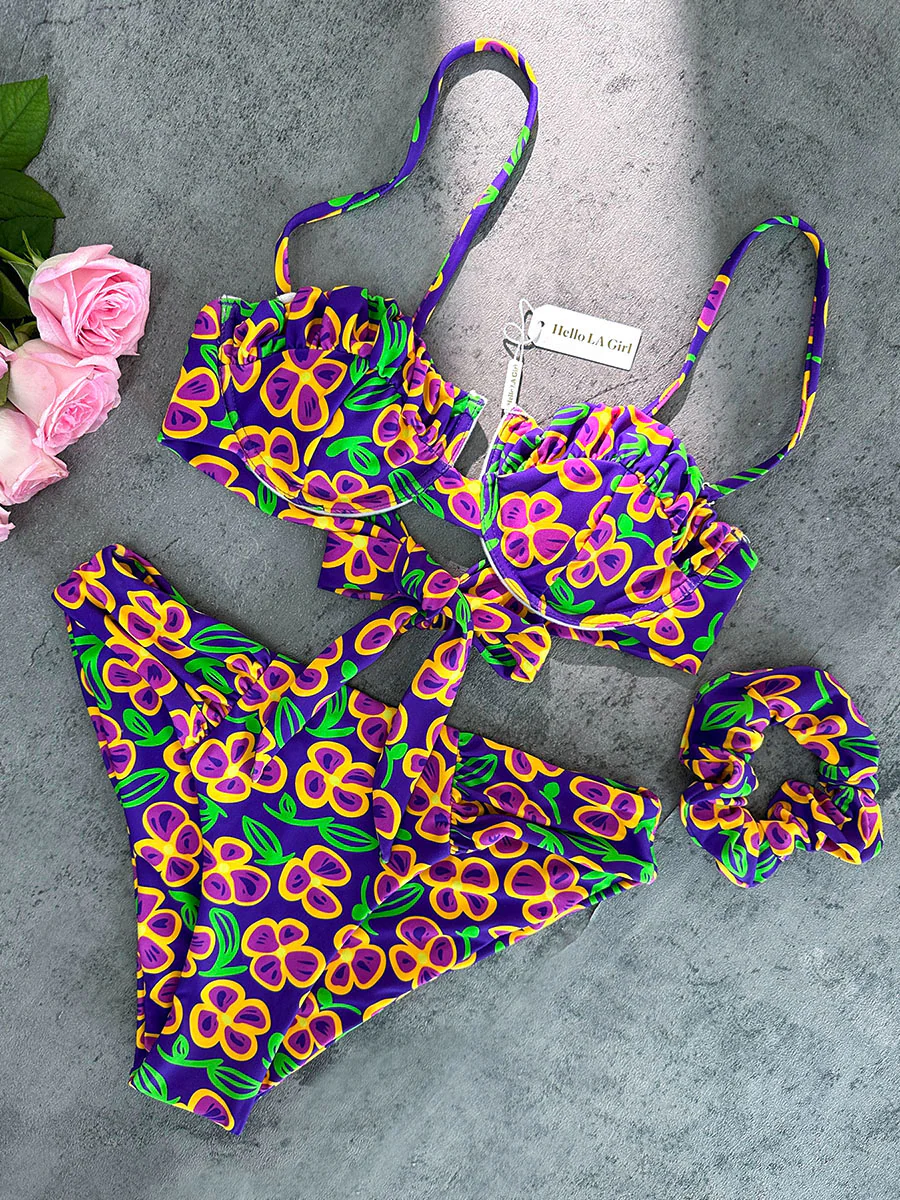 Dark Purple  High-Waisted Bikini Set - Image 7