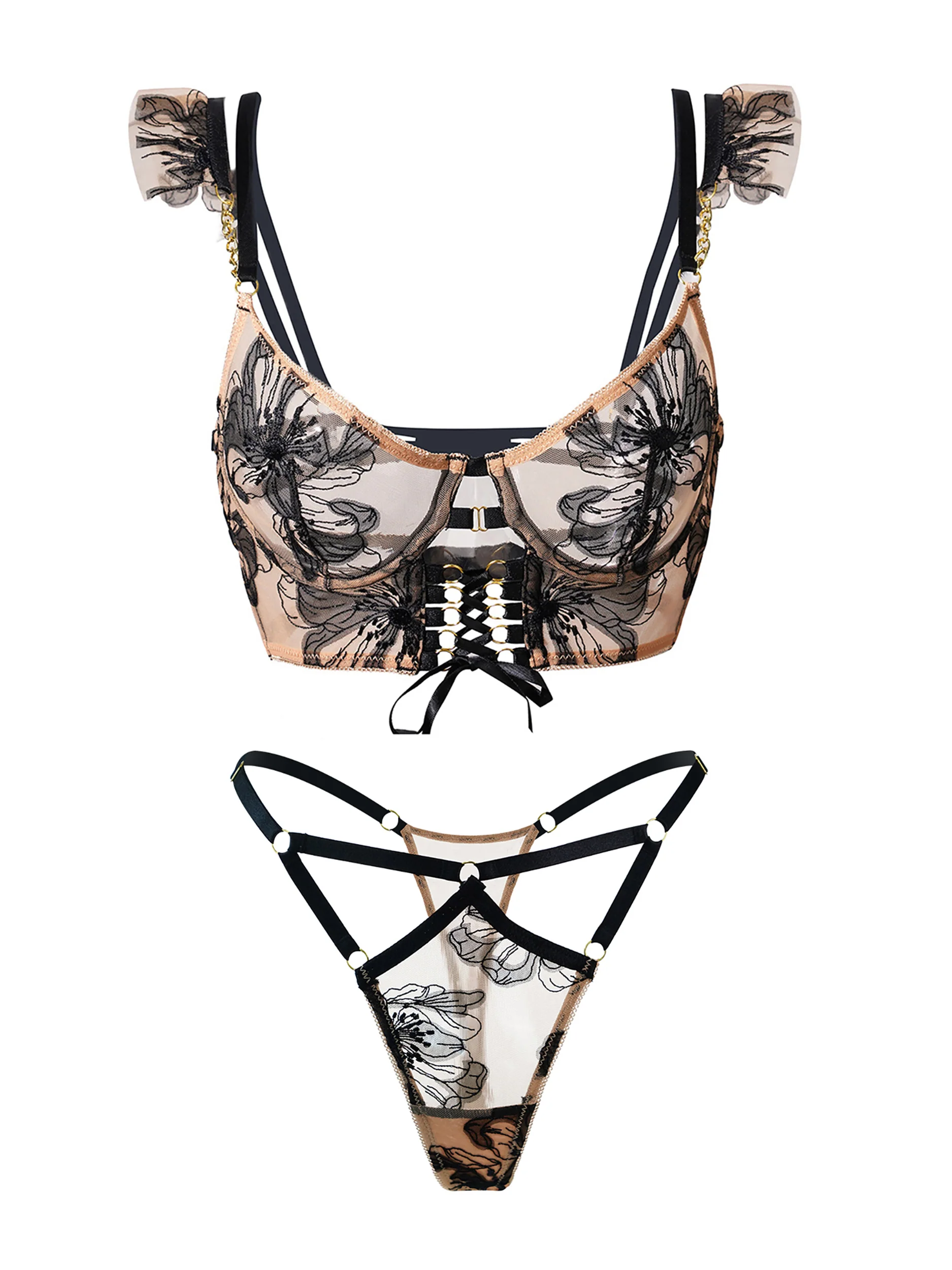 Diana Black Sculpting Body Lingerie Set - Image 3