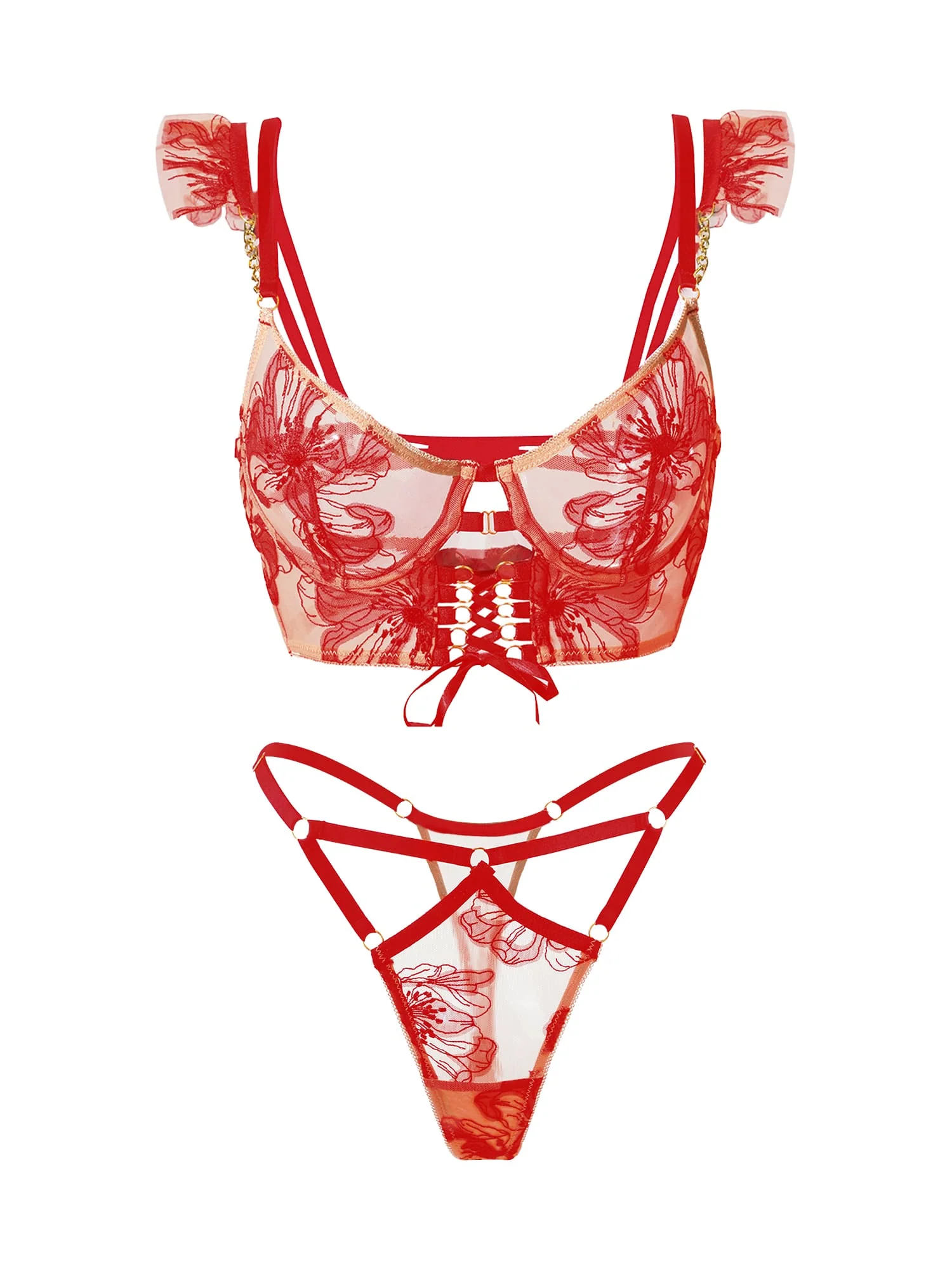Diana Red Sculpting Body Lingerie Set - Image 6