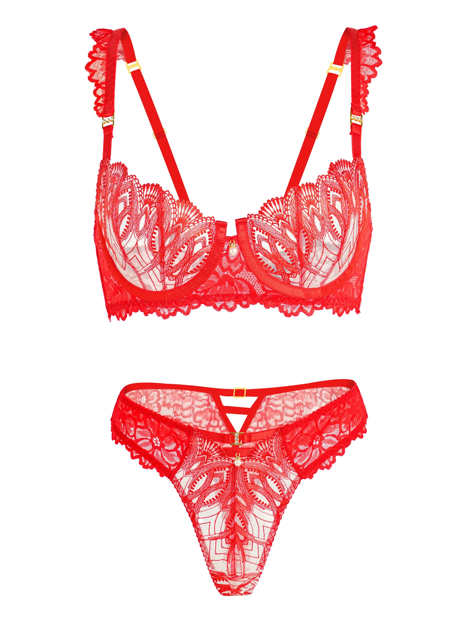Red Top Temptation Lingerie Set - Image 3