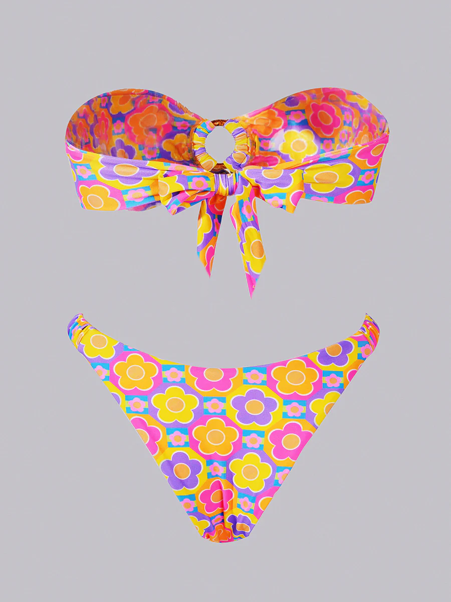 Multi Floral Print Double layer Bikini Set - Image 6
