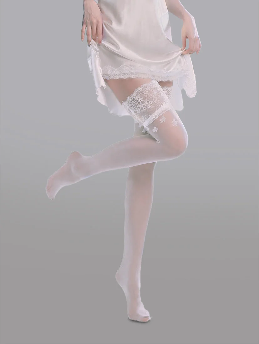 Flower Lace High Stockings - Image 6