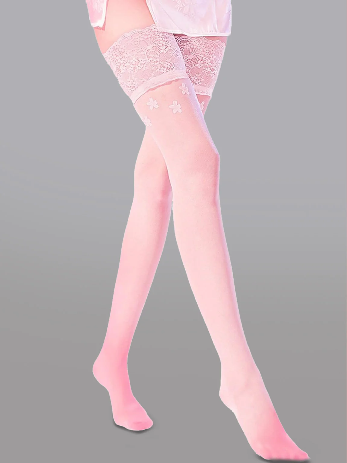 Flower Lace High Stockings - Image 7