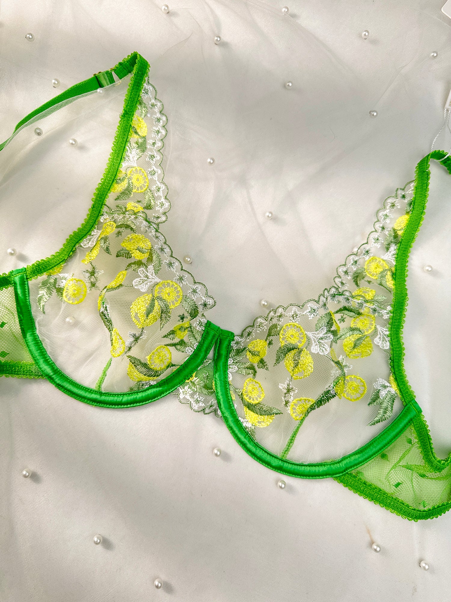 Fresh Lemon Embroidery Lingerie Set - Image 16