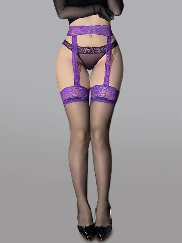 Garter Belt With Lace Stockings - Image 17