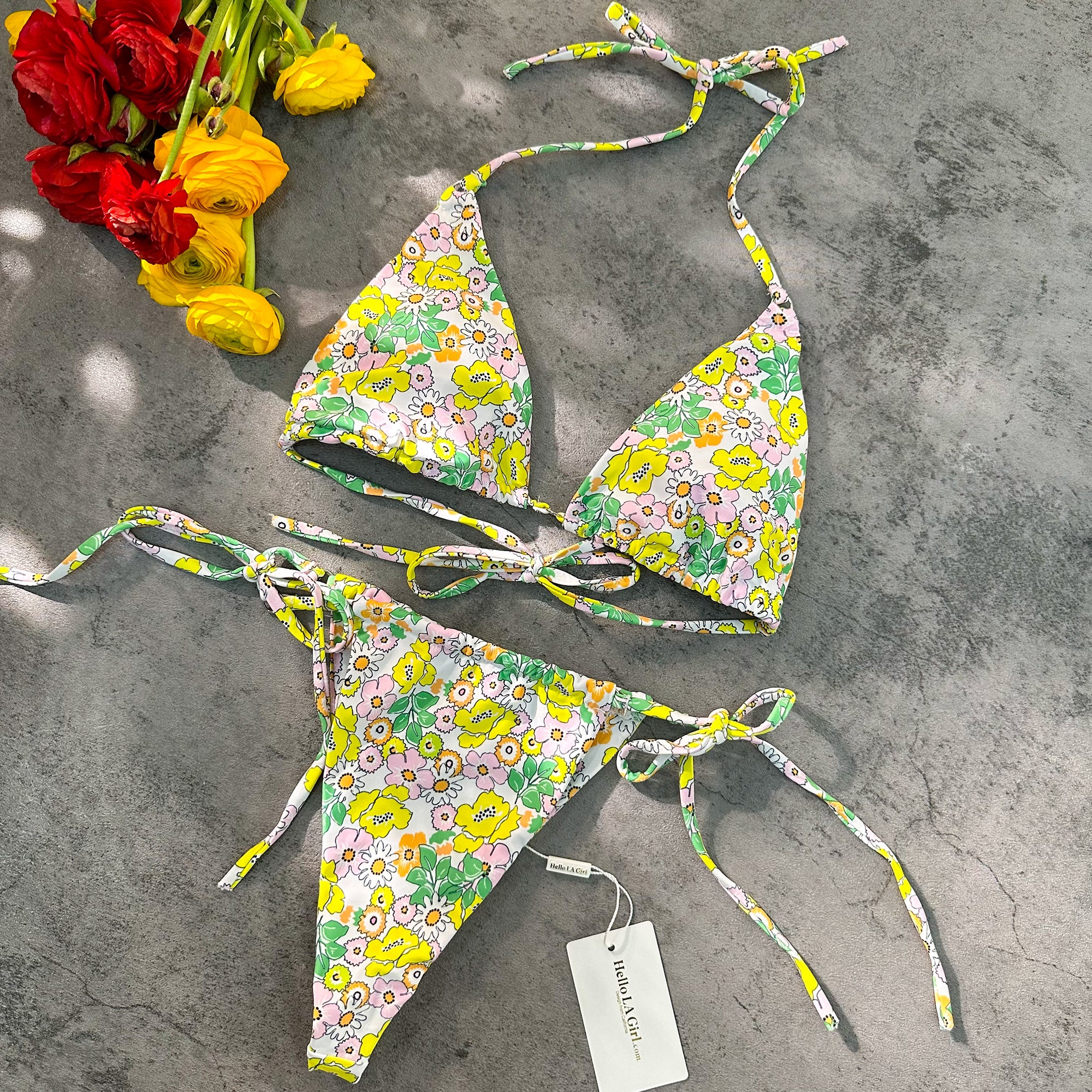 Green Digital Printing Double Fabric Bikini Set - Image 4