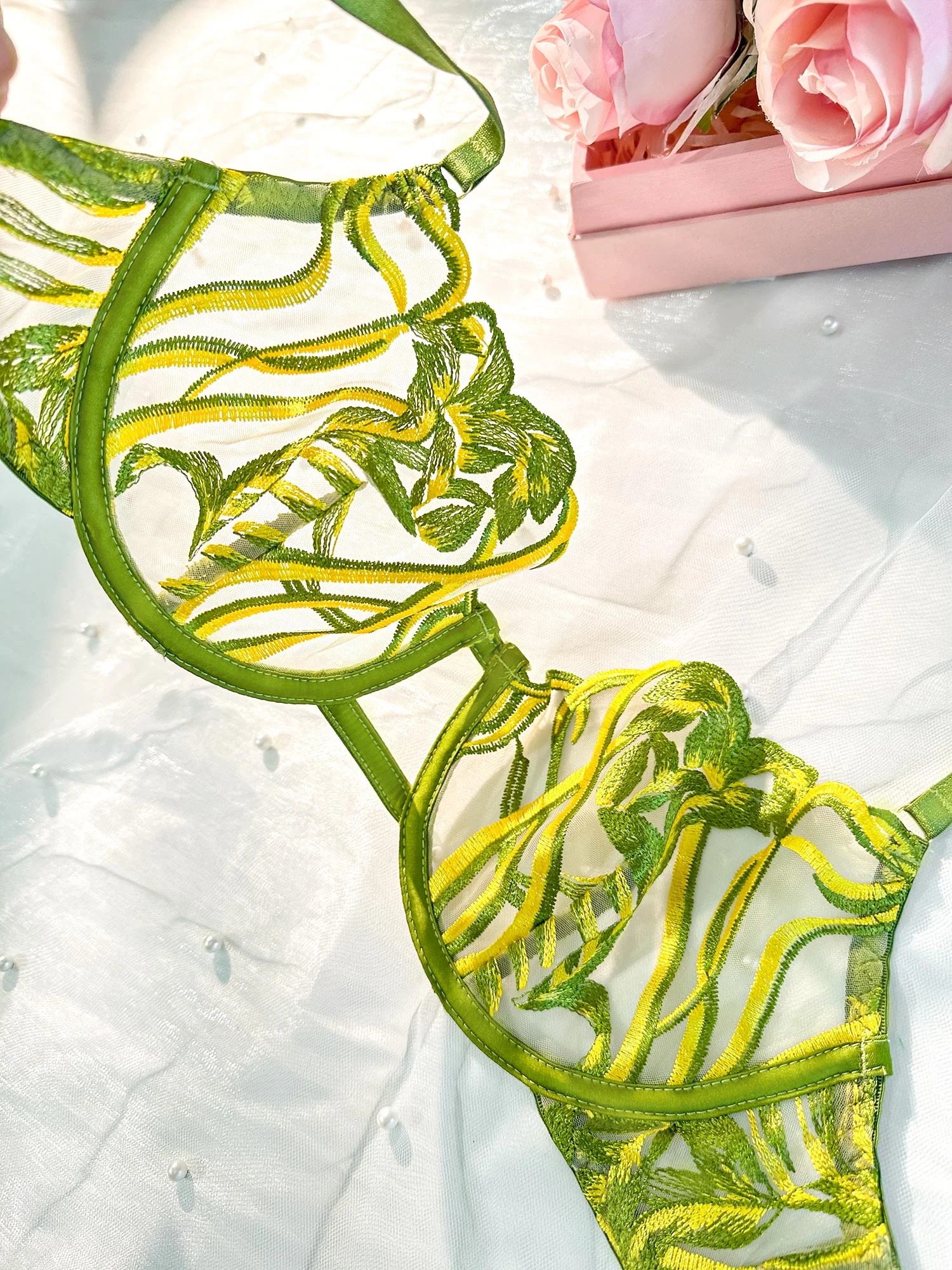 Green Leaves Lingerie Set - Image 22