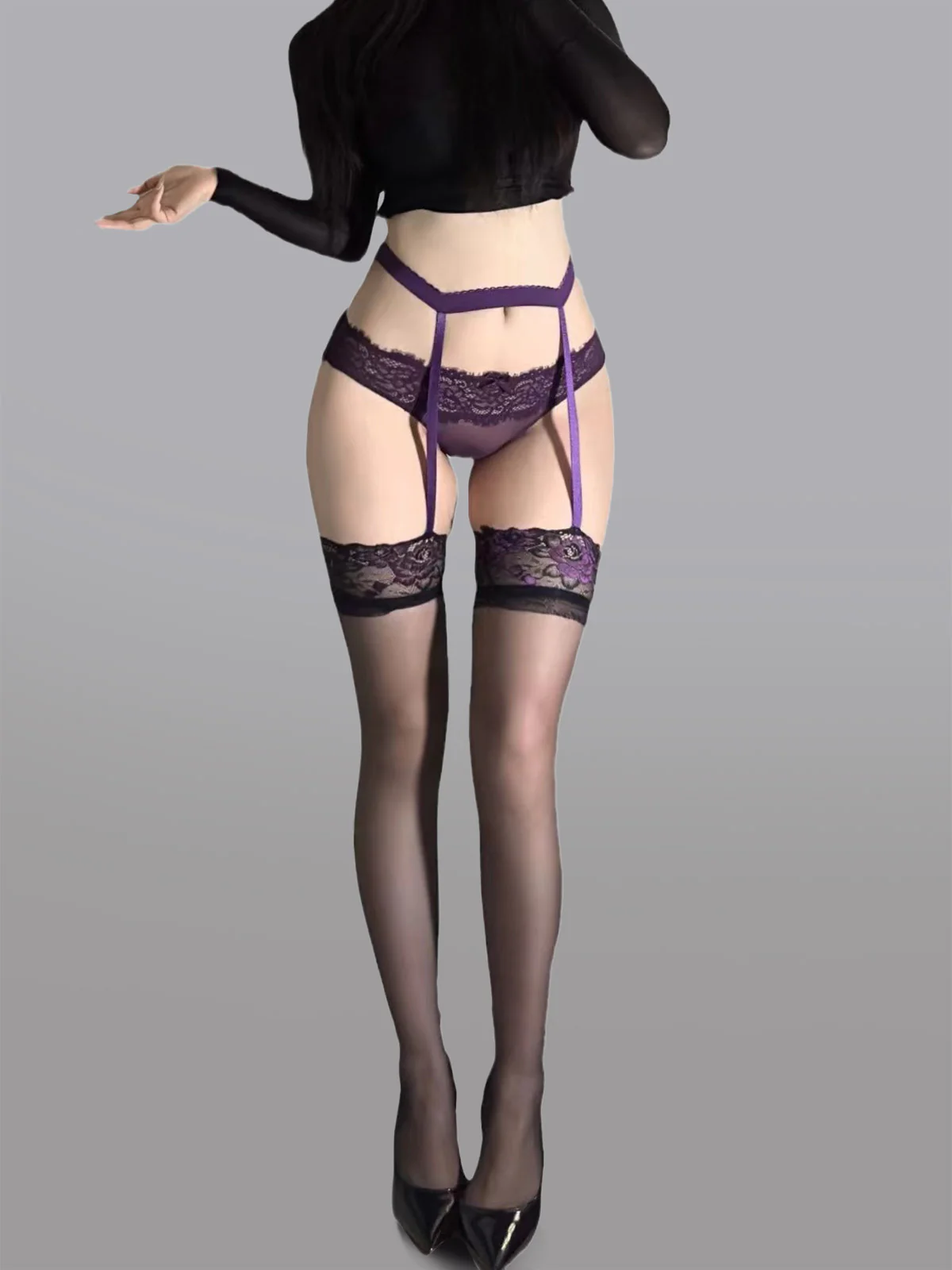 High-Waist Garter Stockings - Image 3