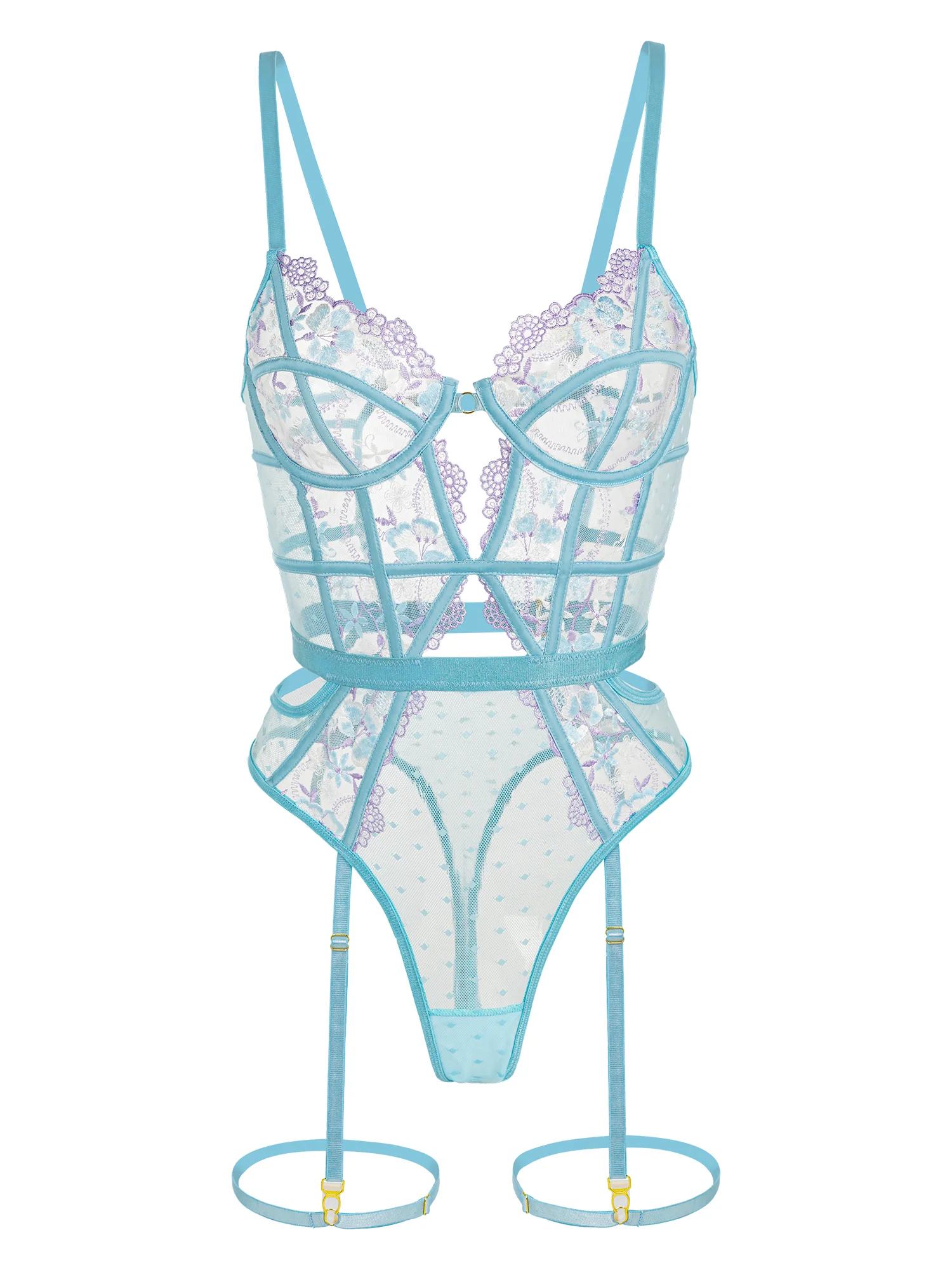 Indigo Dreams Floral French-inspired Sensual Bodysuit - Image 12