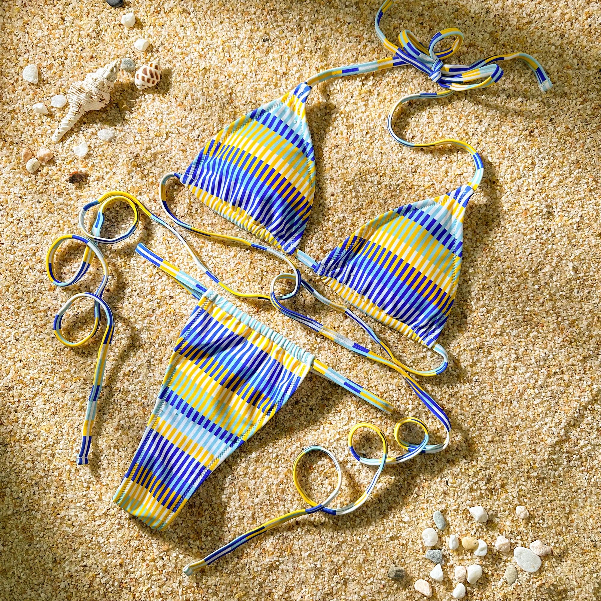 Multi Color Lace-up Bikini Sexy Print Split Swimsuit - Image 4