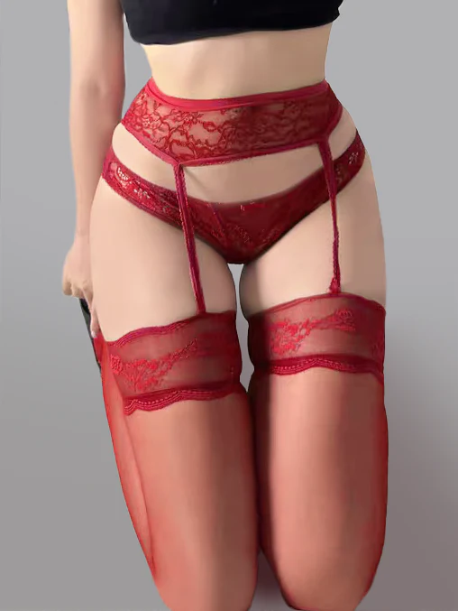 Lace Waist Garter Tights - Image 2