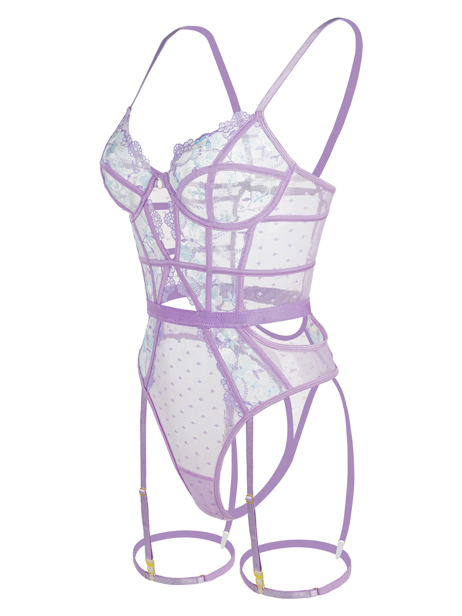Lavender Blossom Embroidered French-inspired Bodysuit - Image 10