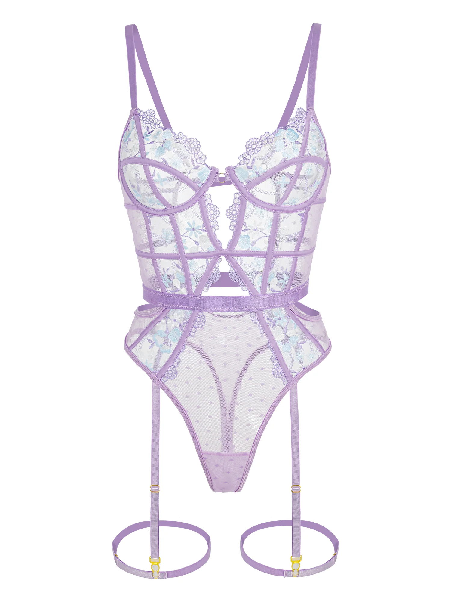 Lavender Blossom Embroidered French-inspired Bodysuit - Image 9
