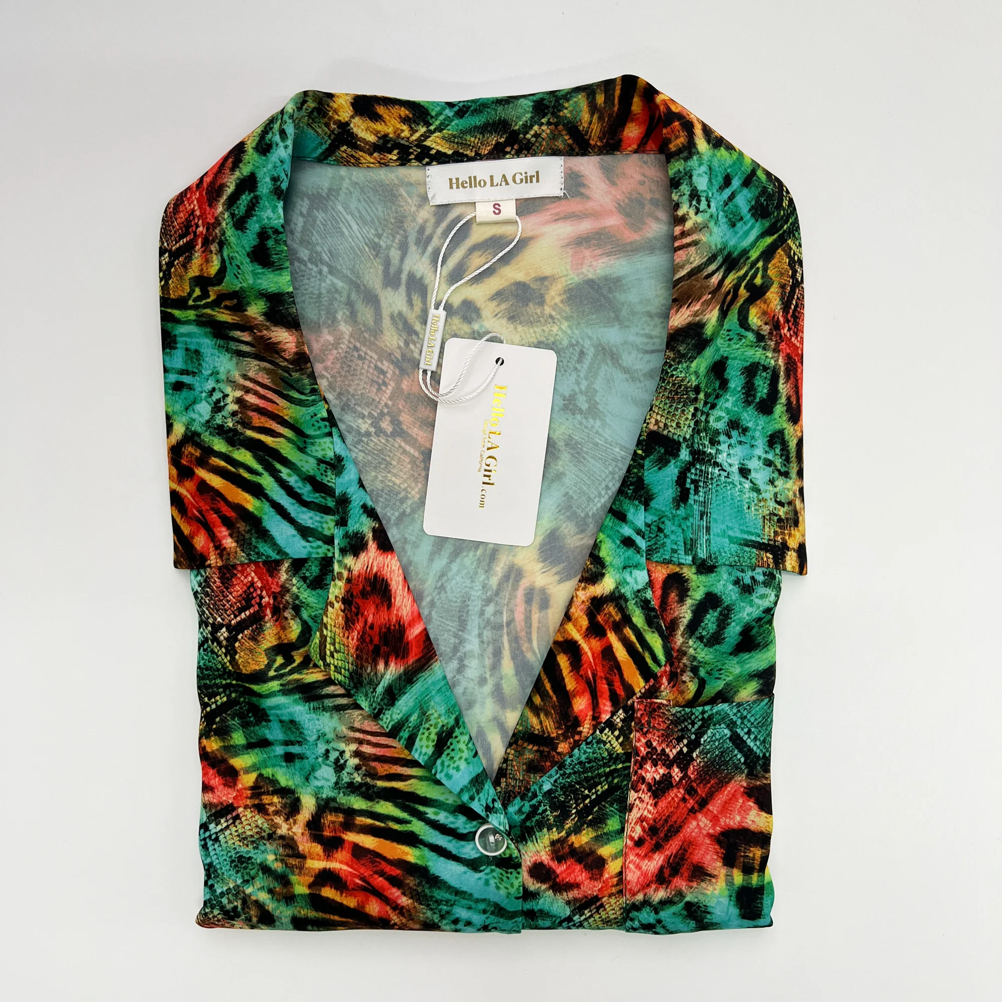 Leopard Pink Sleep Shirt Silky Satin Pajamas Sleepshirt - Image 5