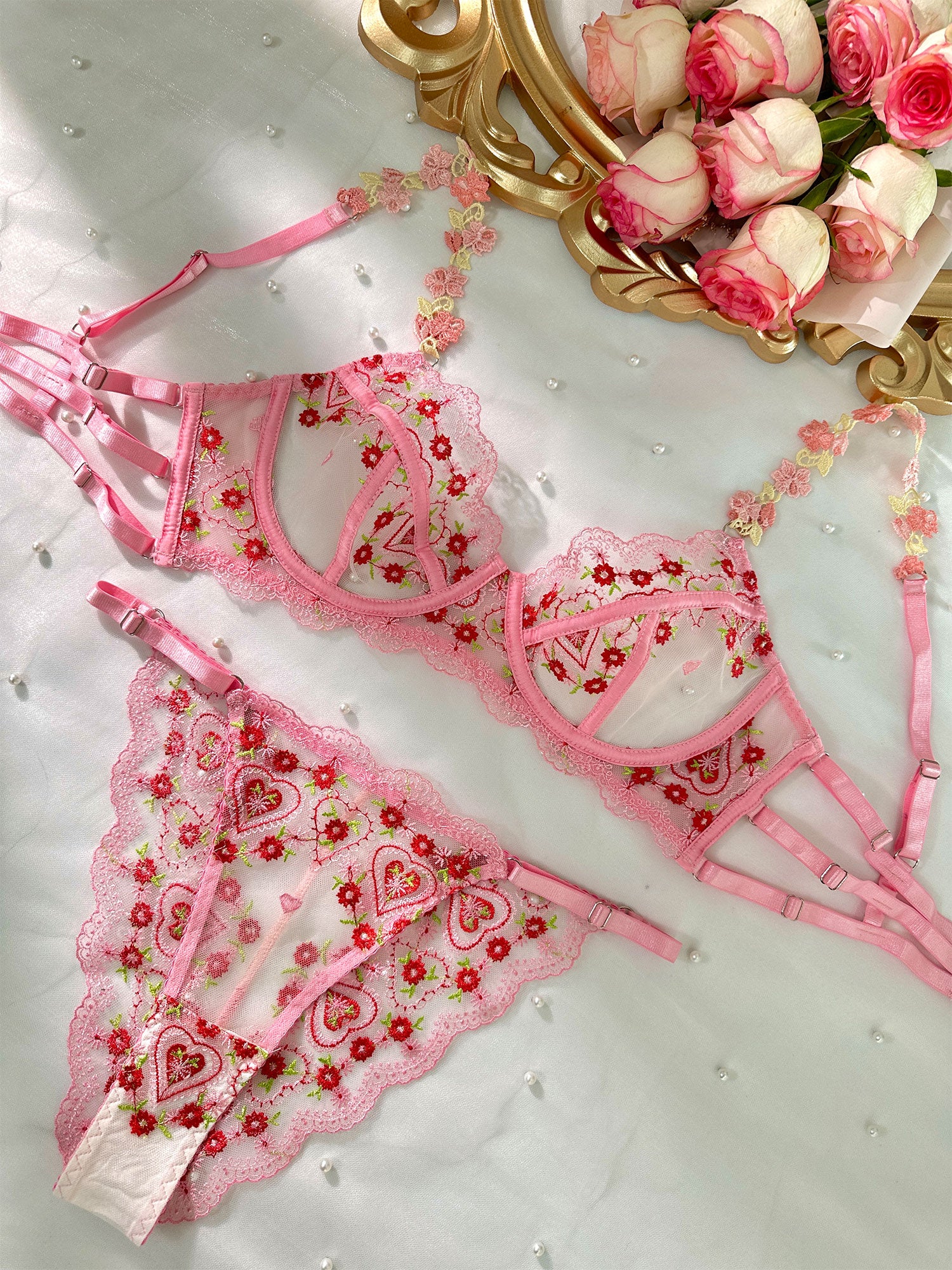 Pink Cute Sweetheart Lingerie Set - Image 3