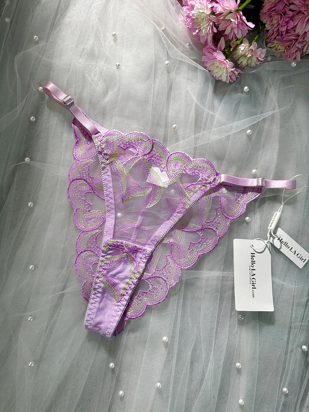 Purple Embroidered Thong - Image 2