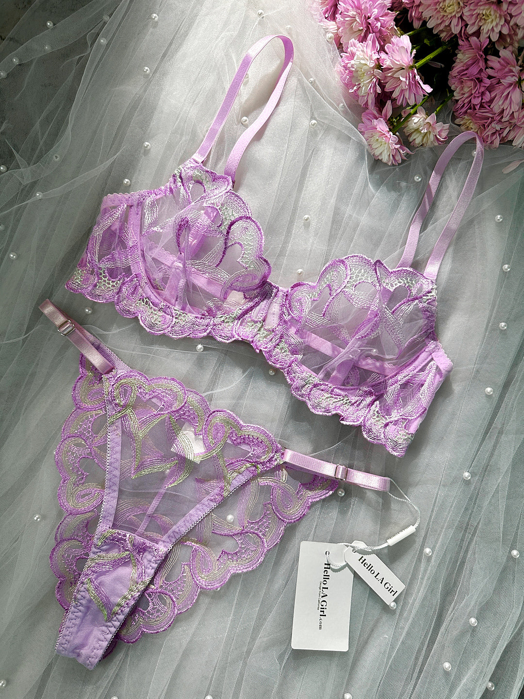 Purple Embroidered Thong - Image 3