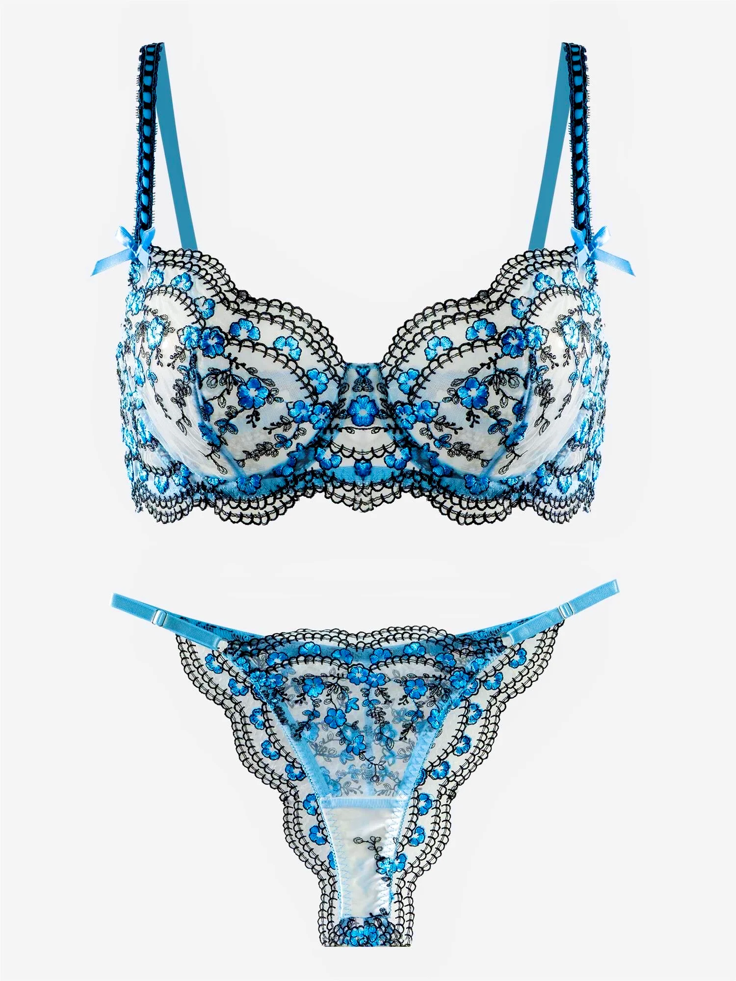 Blossom Delights Embroidery Lingerie Set - Image 3