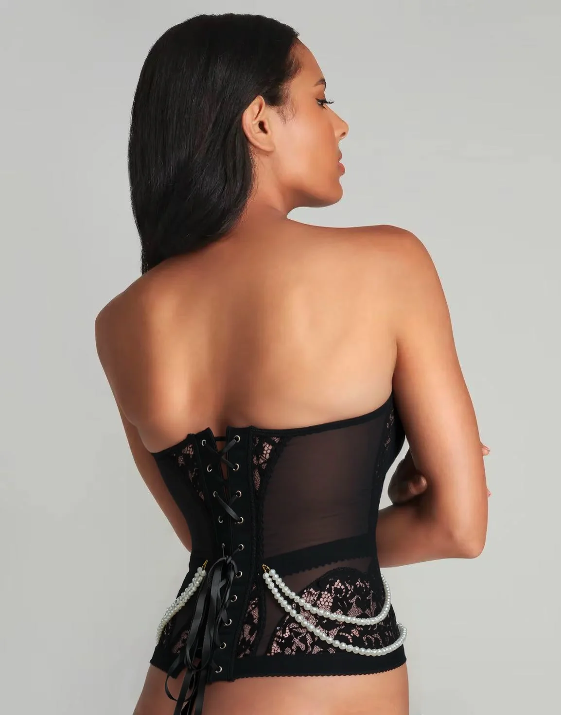 Serena Black Pearl Corset Set - Image 16