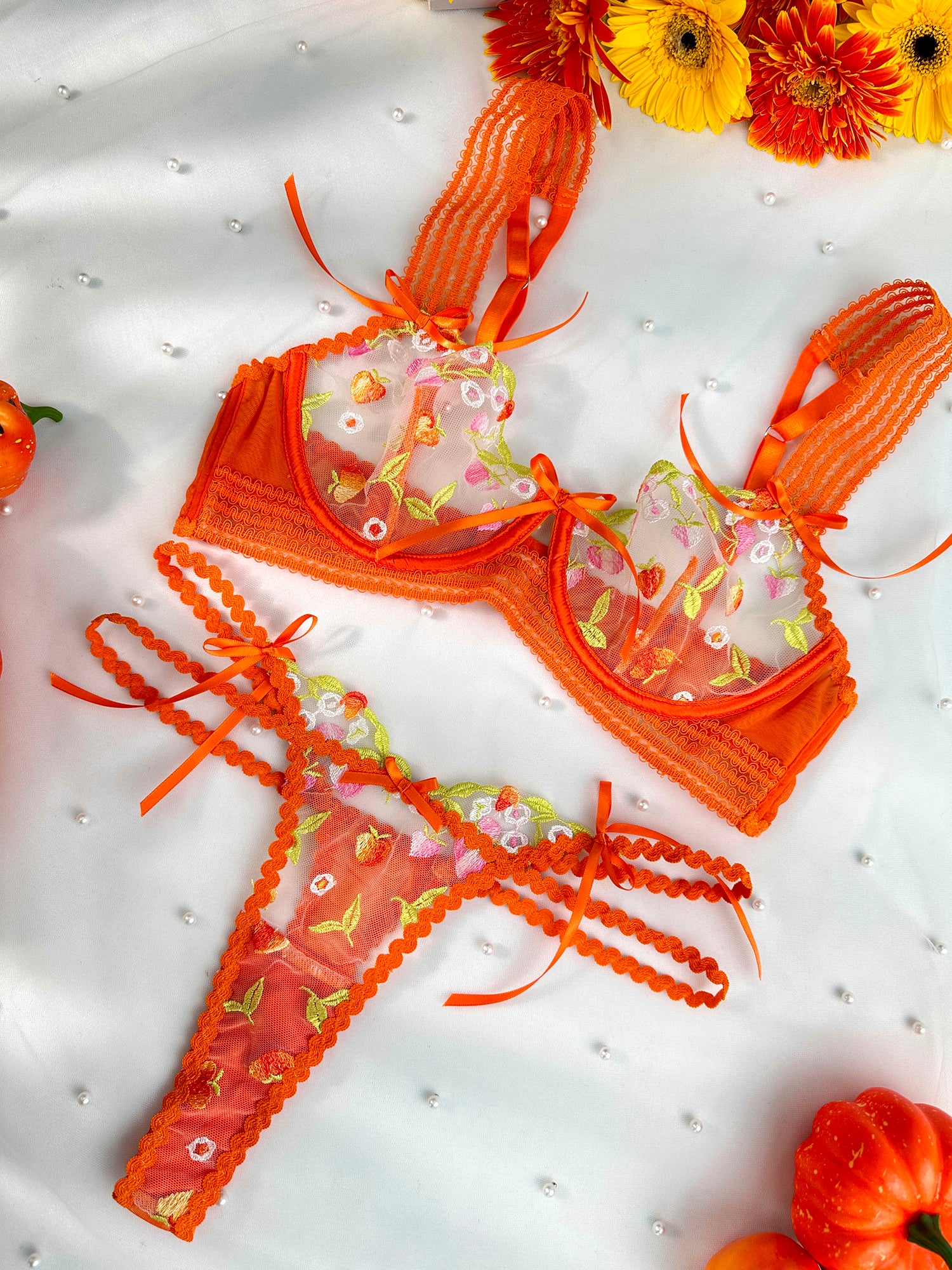 Sunny Meadow Floral Lace Lingerie Set - Image 17