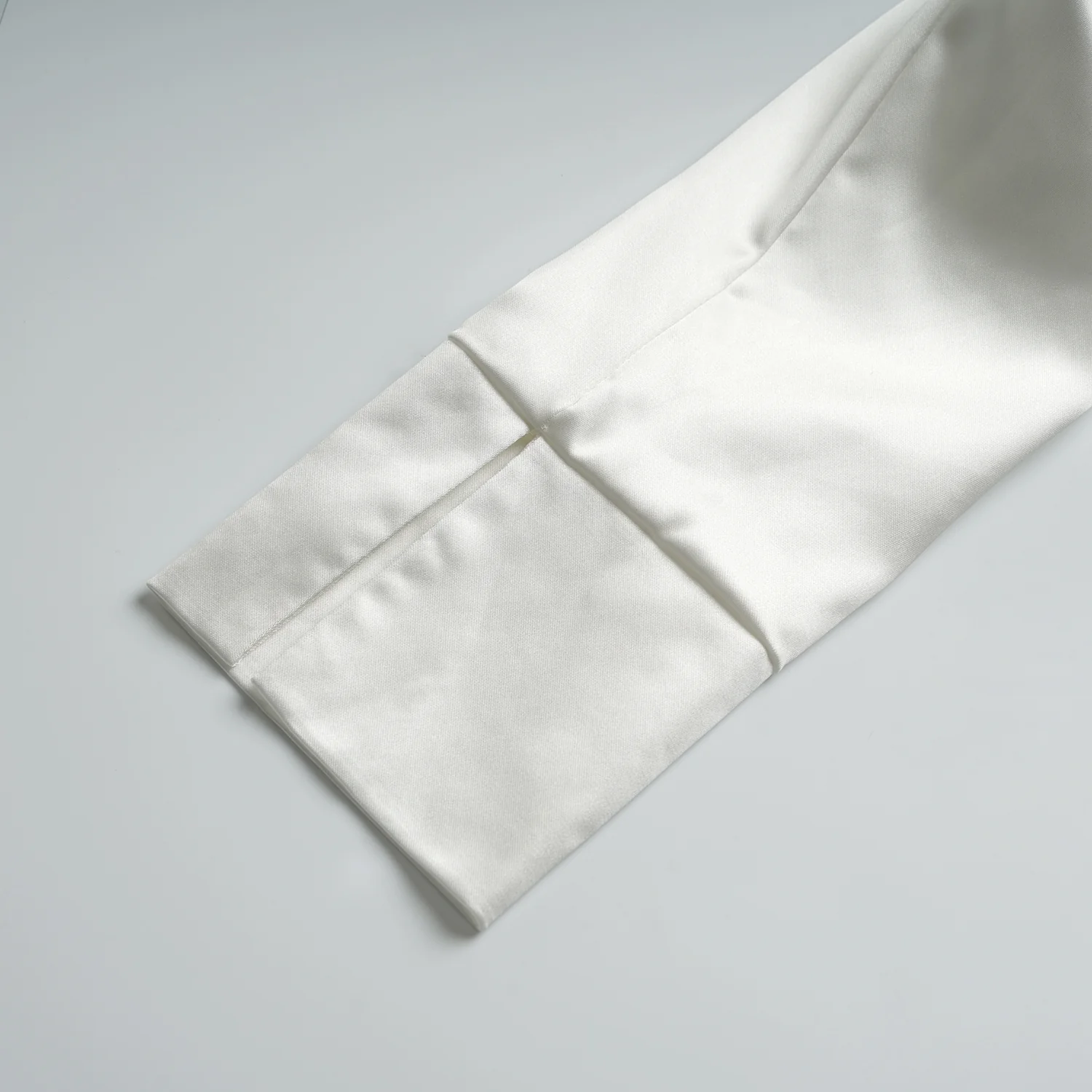 White Satin Silver Diamond Crop Top - Image 6