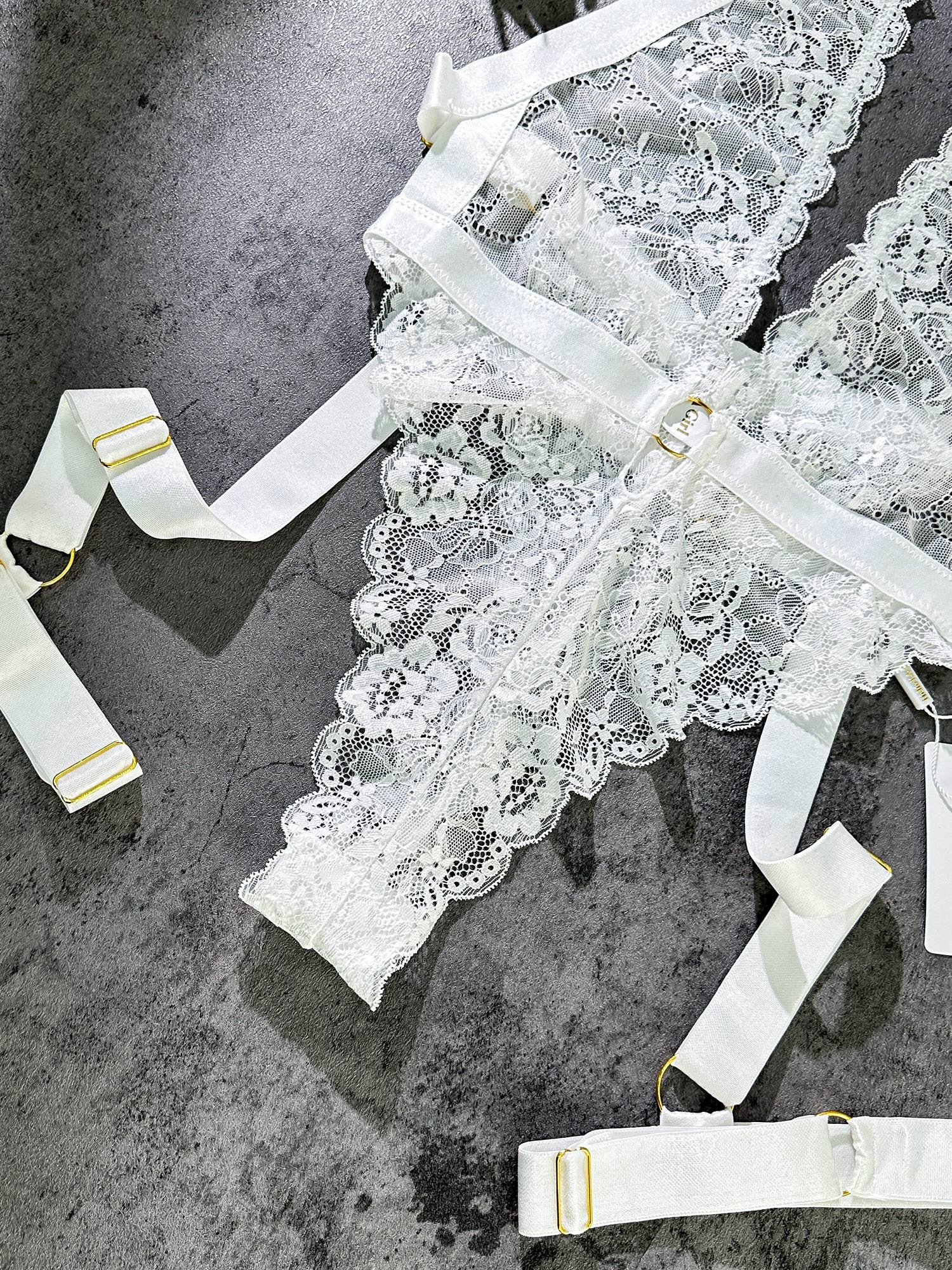 White Sexy Lace Suspenders Shapewear - Image 9